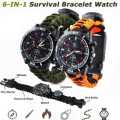 NEW Survival Watch (compass,flint fire starter,whistle)