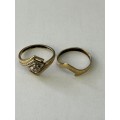 9ct SOLID GOLD ENGAGEMENT RING SET CUBIC ZIRCONA 3.3 GRAMS