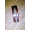 WOOD WOODEN RING WALNUT WITH CRUSHED  MOONSTONE INLAY new design!