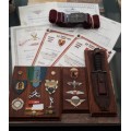 What a Intresting Para Batt Lot Ex Major Jumped With The French Badge Numbered Copy Certificates
