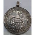 1948 80%Silver 5Shillings in sterling Silver Pendant