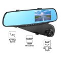 HD 4.3"LCD Dual Lens Dash Cam DVR 3 In 1 Rear view Mirror Front Cam and Rear view Camera