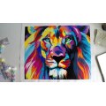 Painting By Numbers Lion Abstract Frameless