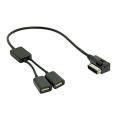 AMI MDI Dual USB Ports AUX Flash Drive Adapter Cable
