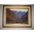 GERHARD WAGNER  OIL PAINTING  `SWARTBERG MOUNTAINS` (REDUCED PRICE)