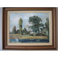 Oil Painting  `lake landscape`