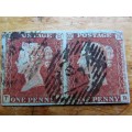 Penny Red 1d Pair Imperf. Neat Cancellation & Margins **RARE**