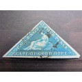 Triangular 1855 4d Deep Blue SG6 ***3 Margins + Certificate***Scarce***
