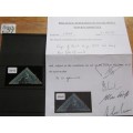 Triangular Pair 1855 4d Deep Blue SG6 ***3 Good Margins + Certificate***Very Scarce***