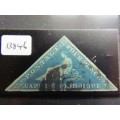Triangular Pair 1855 4d Deep Blue SG6 ***3 Good Margins + Certificate***Very Scarce***