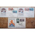 3 X SA UNION FDC'S - OFFICIAL + EXHIBITION COVERS - 1 BID FOR ALL