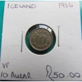 1936 ICELAND - 10 AURAR - GREAT DETAILS - LOW MINTAGE