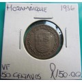 1936 MOZAMBIQUE 50 CENTAVOS VF `SCARCE`