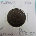 AUSTRALIA 1912 HALF PENNY VF