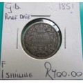 1851 GB Silver Shilling *$*RARE DATE*$*Cat.Value = R700.00 ##CRAZY R1 START##