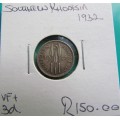 Southern Rhodesia 1932 3d 0.925 SILVER VF+