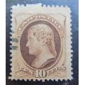 U.S.A 1870 JEFFERSON "Perf. Error Variety" Imperforate over 3 Perfs*Possibly Unique**