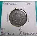 1891 PORTUGAL 200 REIS ***SILVER*** GREAT SCARCE COIN ***R1 START***