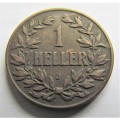 German East Africa GEA 1907(J) 1 Heller