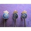 3 x vintage enamelled  Pins - 1 bid for all