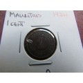 1924 Mauritius 1 Cent **SCARCE DATE**