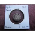 1905 GB SILVER 3d