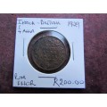 1929 British India 1/4 Anna - Rim Error Coin & Details