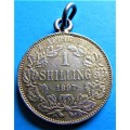1897 ZAR 1/ Shilling **SILVER** PENDANT - GILT