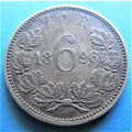 1896 6d Sixpence **SILVER**