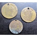 1788 - 1790 3 x Good Old Days Guinea Gaming Tokens - 1 Bid for all 3