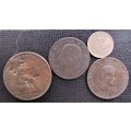 3 x Old 1800`s Coins of Europe + Rhodesia - 1 Bid FOR ALL