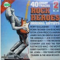 ROCK HEROES - 40 X ORIGINAL ARTISTS - VINTAGE 2 X LP SET