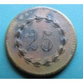 Italian 25c Transport Token - 21mm Diam.