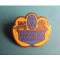 1961 Herdenking Republiek of South Africa Yellow & Blue Enamel metal badge