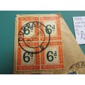 1932-42 POSTAGE DUES ON PIECE SACC 27 + 28a