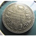India 1943 Half Rupee Silver Coin