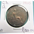 1905 GB 1d Penny