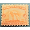 Newfoundland **SCARCE**  13 Cents Stamp SG.29 - Small Crease Value R2200.00