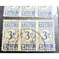 1940-44 Wartime Postage Due Used *SCARCE* 3d Lot Value  R2800.00