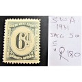 SWA 1931 Postage Due SACC 50 Mint = R180.00