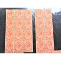 SA Union King`s head - Blocks - Normal & Inverted Watermark Blocks - High Value