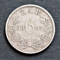 1893 ZAR 6d Sixpence