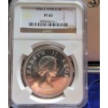 1956 Union Proof Set with PF65 NGC Graded 5 Shillings Crown