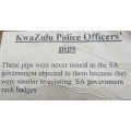 Kwa Zulu Police Officers Pip **SCARCE** Never Issued