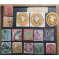 India Victorian Postage Stamps on Card - 1 Bid for All