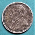 1895 ZAR 6d Sixpence - .925 Silver