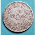 1895 ZAR 6d Sixpence - .925 Silver