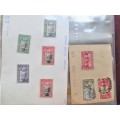 Old Stamp Packs & Album Pages in File - 1 Bid for the Lot