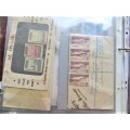 Old Stamp Packs & Album Pages in File - 1 Bid for the Lot
