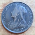 1896 GB one Penny 1d Coin